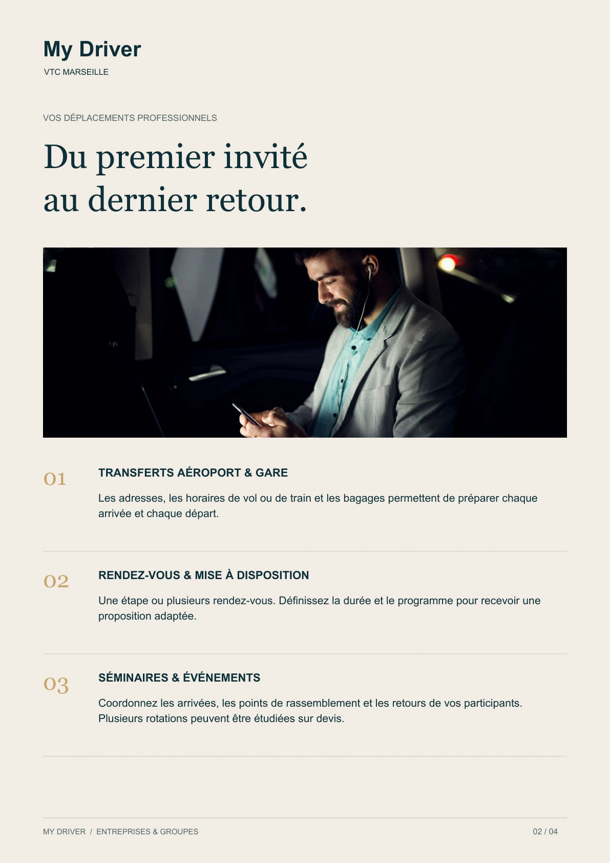 Page intérieure 2 de la plaquette entreprises